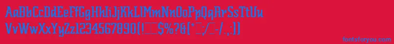 ScriptekLetPlain.1.0 Font – Blue Fonts on Red Background