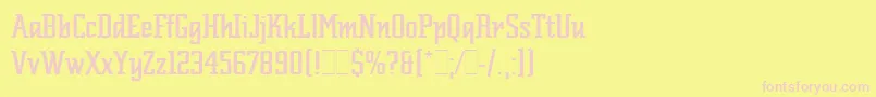 ScriptekLetPlain.1.0 Font – Pink Fonts on Yellow Background