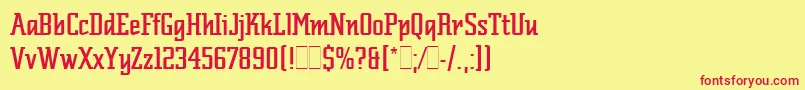 ScriptekLetPlain.1.0 Font – Red Fonts on Yellow Background