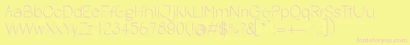 YokoSmileRegular-fontti – vaaleanpunaiset fontit keltaisella taustalla