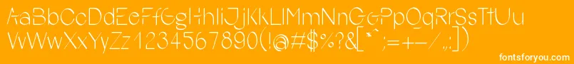 Fonte YokoSmileRegular – fontes brancas em um fundo laranja