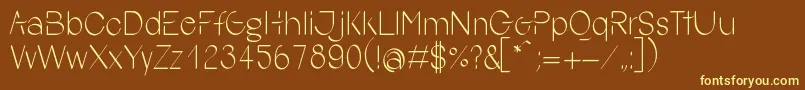 YokoSmileRegular-fontti – keltaiset fontit ruskealla taustalla