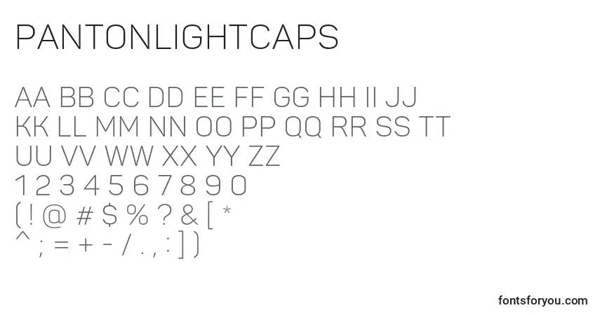 Fuente PantonLightcaps - alfabeto, números, caracteres especiales