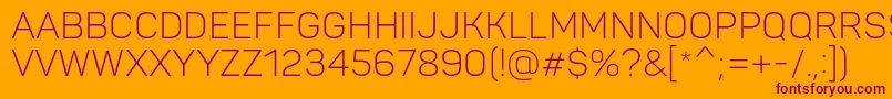 PantonLightcaps Font – Purple Fonts on Orange Background