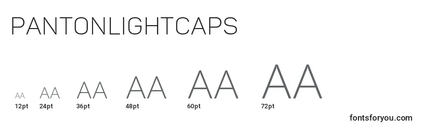 Größen der Schriftart PantonLightcaps