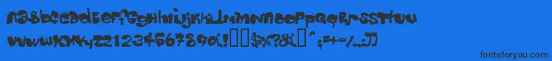 Dippex ffy-Schriftart – Schwarze Schriften auf blauem Hintergrund