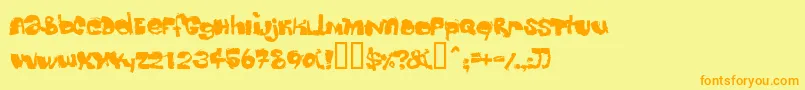 Dippex ffy Font – Orange Fonts on Yellow Background