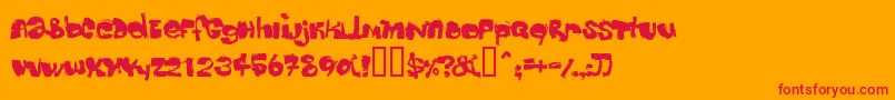 Fonte Dippex ffy – fontes vermelhas em um fundo laranja