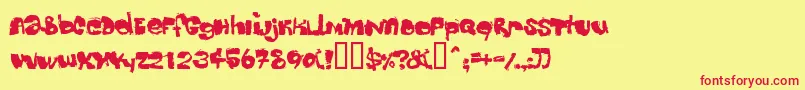 Dippex ffy Font – Red Fonts on Yellow Background