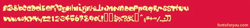 Dippex ffy Font – Yellow Fonts on Red Background