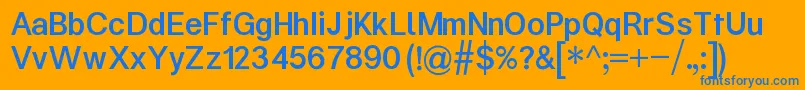 KalypsaMedium Font – Blue Fonts on Orange Background