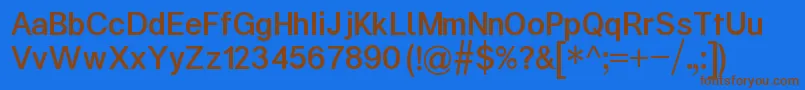 KalypsaMedium-fontti – ruskeat fontit sinisellä taustalla