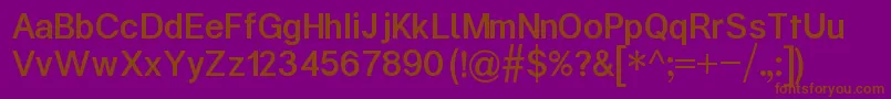 Czcionka KalypsaMedium – brązowe czcionki na fioletowym tle