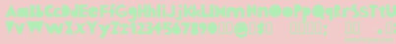 FabricshapesRegular-Schriftart – Grüne Schriften auf rosa Hintergrund
