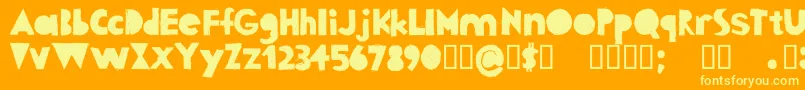 FabricshapesRegular Font – Yellow Fonts on Orange Background