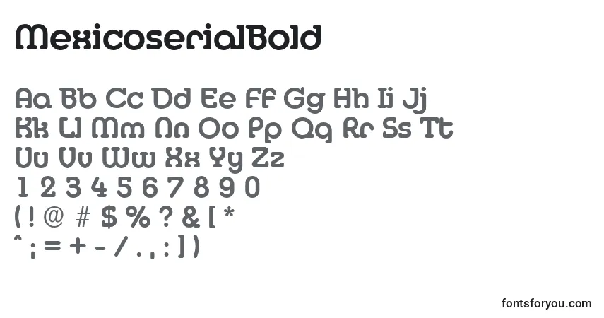 Schriftart MexicoserialBold – Alphabet, Zahlen, spezielle Symbole