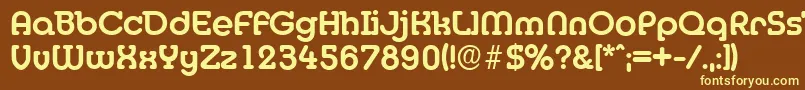 Fonte MexicoserialBold – fontes amarelas em um fundo marrom