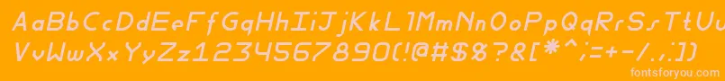 Police FewtSlimItalic – polices roses sur fond orange