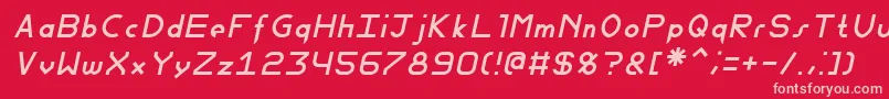 Шрифт FewtSlimItalic – розовые шрифты на красном фоне