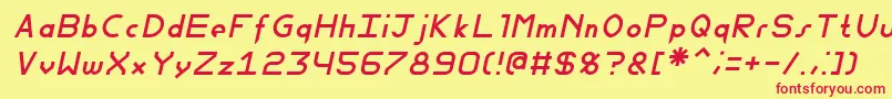 FewtSlimItalic Font – Red Fonts on Yellow Background