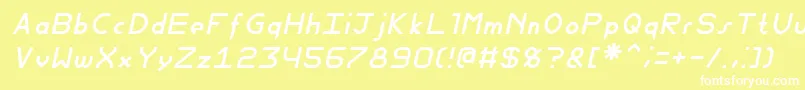 FewtSlimItalic Font – White Fonts on Yellow Background