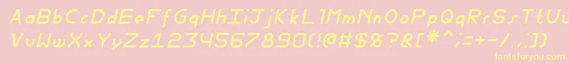 En savoir plus sur la police FewtSlimItalic Police FewtSlimItalic – polices jaunes sur fond rose