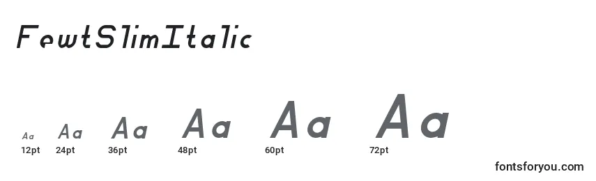 Размеры шрифта FewtSlimItalic