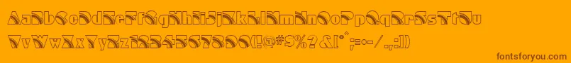 Rainbow-Schriftart – Braune Schriften auf orangefarbenem Hintergrund