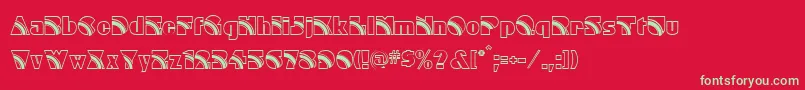 フォントRainbow – 赤い背景に緑の文字