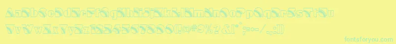 Rainbow Font – Green Fonts on Yellow Background