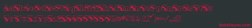 Rainbow-Schriftart – Rote Schriften auf schwarzem Hintergrund