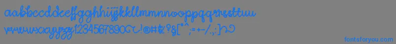 LightheartScriptRegular Font – Blue Fonts on Gray Background