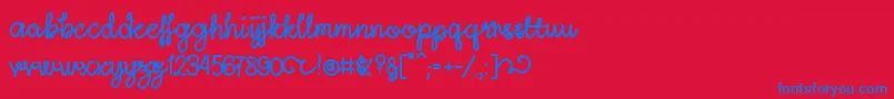 LightheartScriptRegular Font – Blue Fonts on Red Background