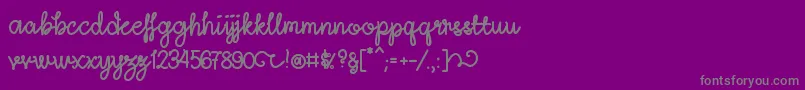 LightheartScriptRegular Font – Gray Fonts on Purple Background