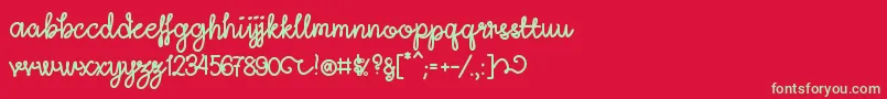 LightheartScriptRegular Font – Green Fonts on Red Background