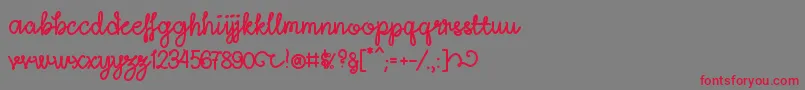 Шрифт LightheartScriptRegular – красные шрифты на сером фоне