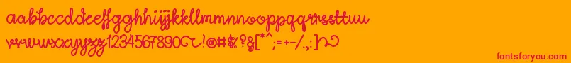 fuente LightheartScriptRegular – Fuentes Rojas Sobre Fondo Naranja