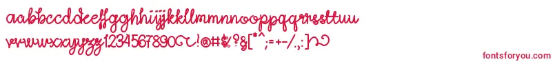 LightheartScriptRegular-fontti – punaiset fontit valkoisella taustalla