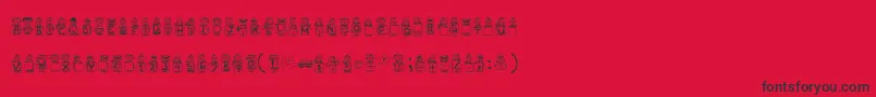 フォントRainiesKids – 赤い背景に黒い文字