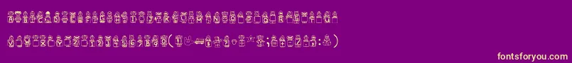 RainiesKids Font – Yellow Fonts on Purple Background