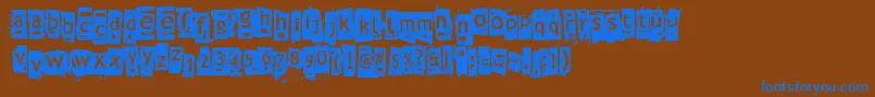 Znort3000-Schriftart – Blaue Schriften auf braunem Hintergrund