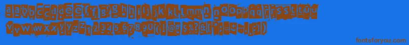 Znort3000 Font – Brown Fonts on Blue Background