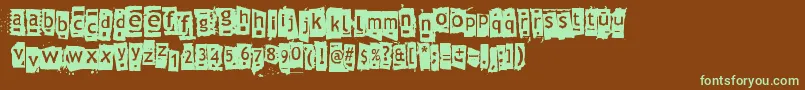 Znort3000-Schriftart – Grüne Schriften auf braunem Hintergrund