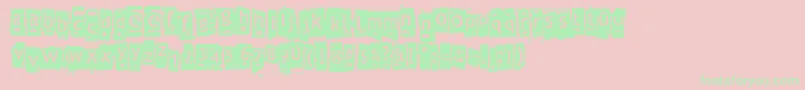 Fonte Znort3000 – fontes verdes em um fundo rosa