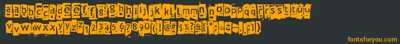 Znort3000-Schriftart – Orangefarbene Schriften auf schwarzem Hintergrund