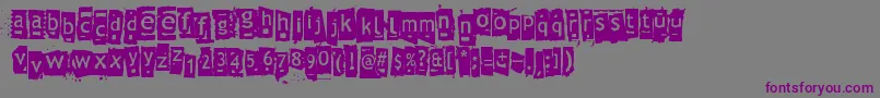 Znort3000-fontti – violetit fontit harmaalla taustalla