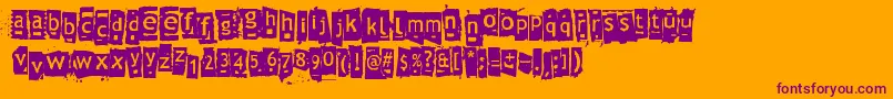 Znort3000 Font – Purple Fonts on Orange Background