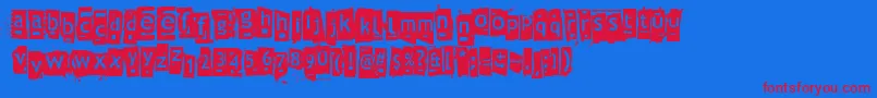 Znort3000-Schriftart – Rote Schriften auf blauem Hintergrund