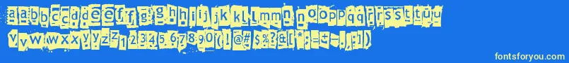 Znort3000 Font – Yellow Fonts on Blue Background