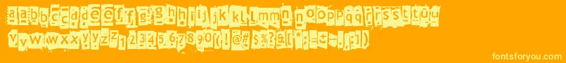 Znort3000 Font – Yellow Fonts on Orange Background